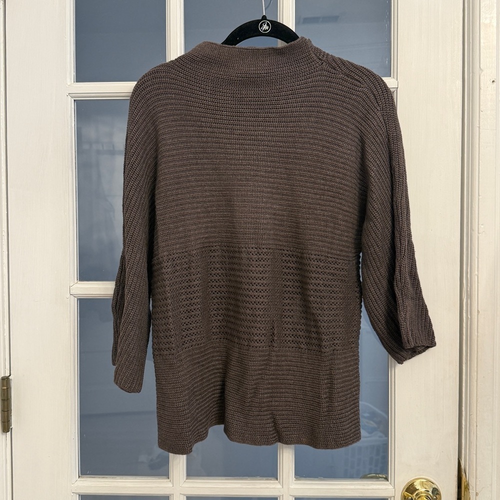 ANTHROPOLOGIE Women's Dark Gray Silk Cashmere Blend Funnel Neck Sweater Size S